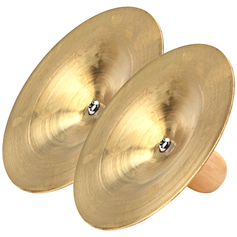 

Horn Ringing Small Musical Instruments Portable Finger Cymbals Practice Golden Kids Child
