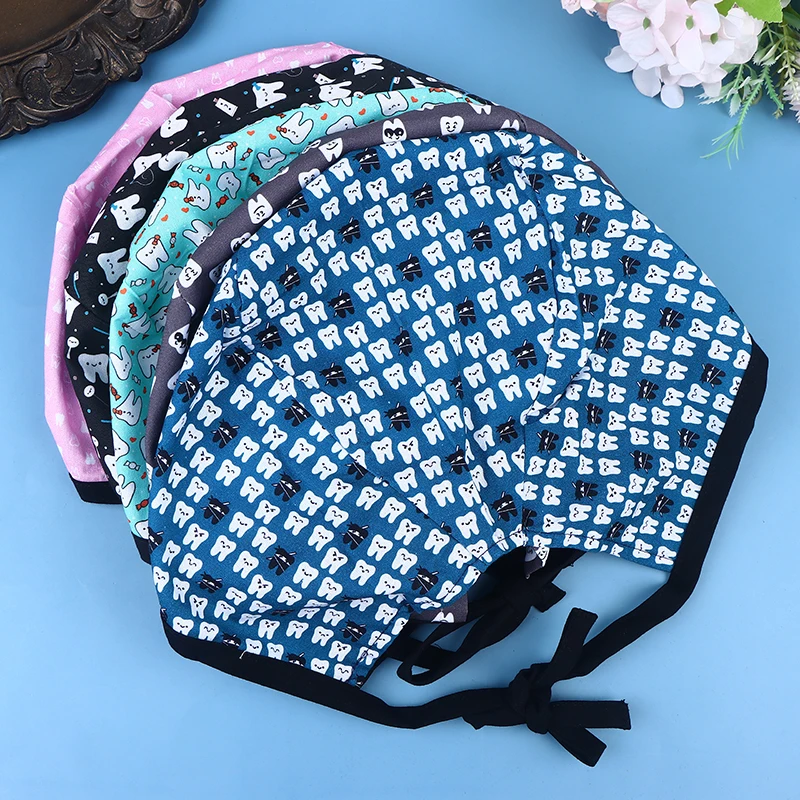 หมวกสครับสำหรับทันตแพทย์แบบยูนิเซ็กซ์ ลายการ์ตูนแพทย์ ห้องผ่าตัด หมวกพยาบาล หมวกสครับสำหรับห้องปฏิบัติการ โรงพยาบาลสัตว์ หมวกผ่าตัด