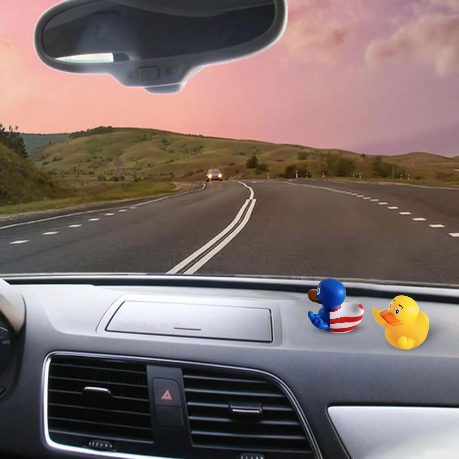 Plastic Duck Ornaments for Car Interior Adults Funny Middle Finger Duck Figurine Desktop Decor Gag Gift Durable Lightweight