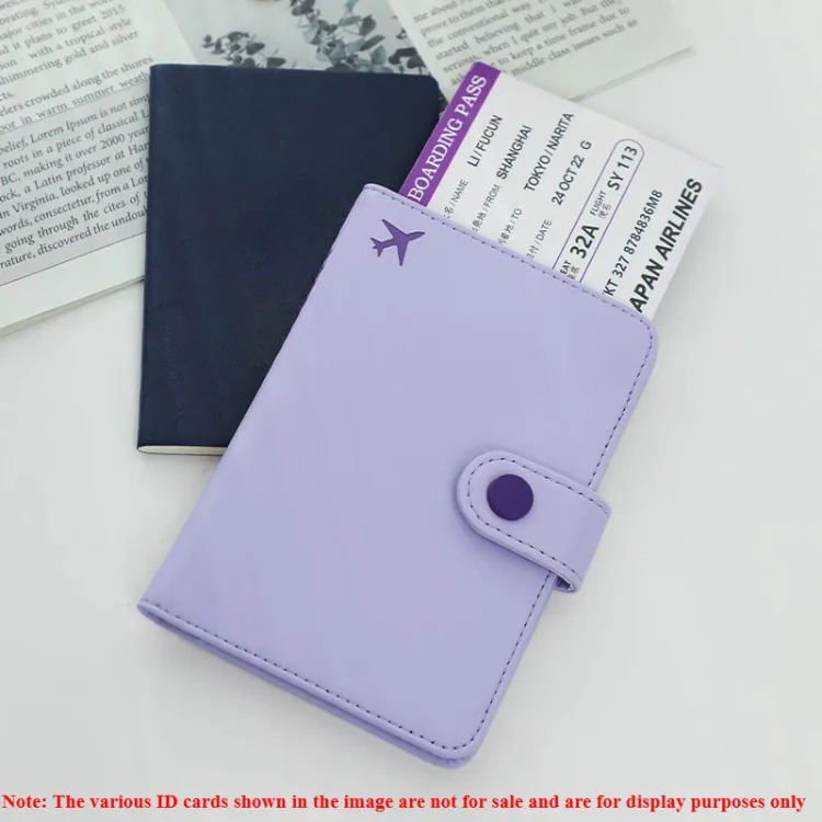 Solid Color Leather Passport Cover Travel Accessories Waterproof Credit Card Wallet Case Simple ID Plane Ticket Certificates Bag