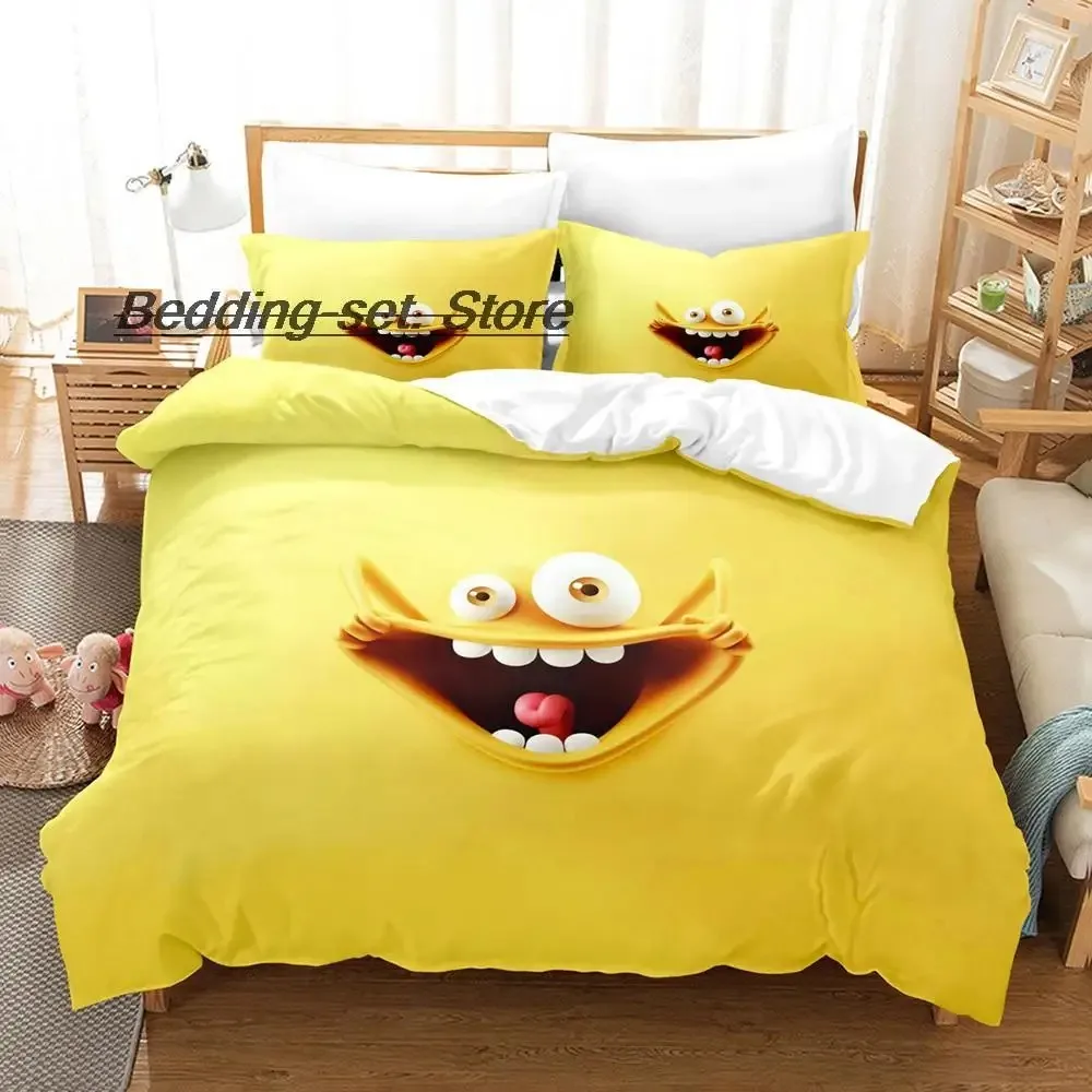 Cute anime face animal expression pack Bedding Set Single Twin Full Queen King Size Bed Set Aldult Kid Bedroom Duvetcover Sets