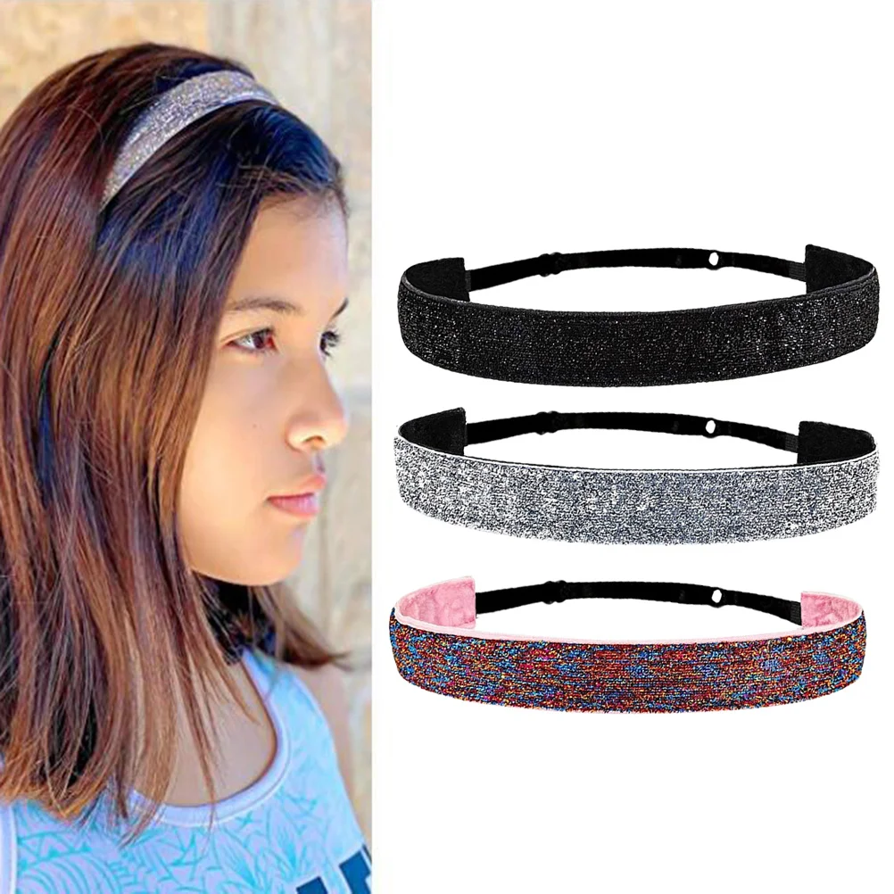 3 قطعة عصابات اليوغا عدم الانزلاق واسعة تنفس الرياضة رئيس التفاف للنساء الفتيات المراهقين الفضة الملونة 1 و 2 امرأة عصابات رأس