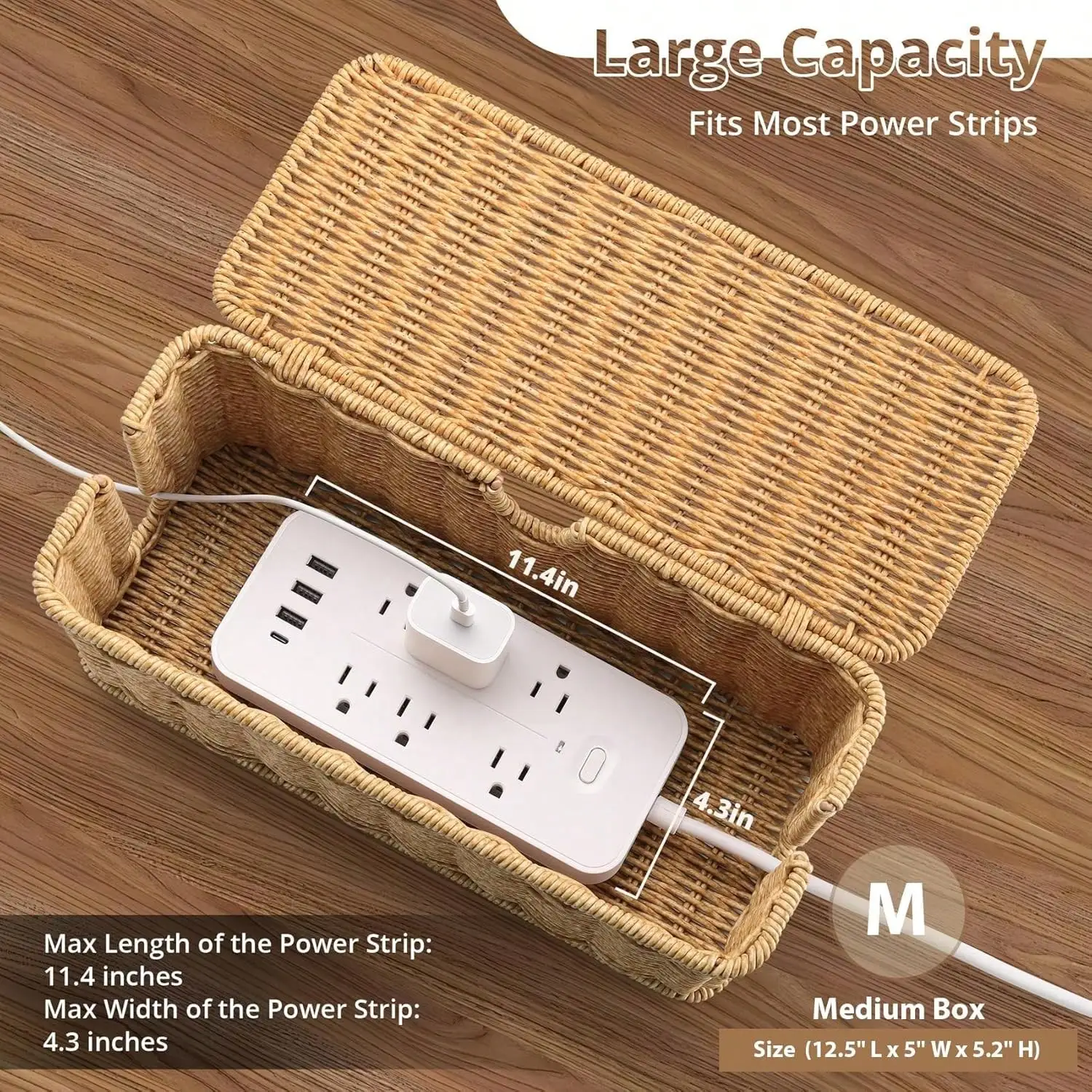 Cable Management Box - 1PC Cable Management Box, Handmade Imitation