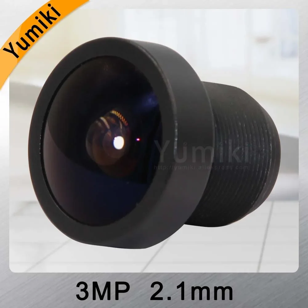 Yumiki 3.0 MegaPixel 120 degree wide angle cctv lens 2.1mm FPV HD lens 1/2.7