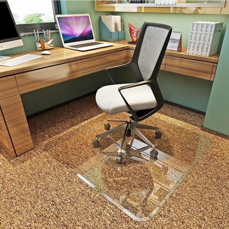 Premium Tempered Glass Chair Mat with Exclusive Beveled Edge | The Ultimate in Office Elegance , Office Chair Mat