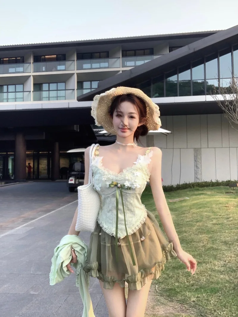 Princ Sle Pure Desire Faion Set met Riem Top ort Rok Open Vest Dames Zomer Nieuwe Collectie Ele Lady