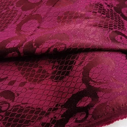 49'' Wide By Meter Vintage Coat Jacket Suit Material Burgundy 3D Embossed Jacquard Fabric Polyester Cotton
