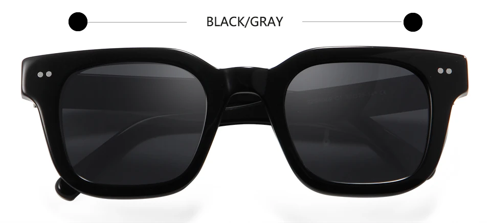 Chim 004 Designer-Sonnenbrille aus schwarzem Acetat, große polarisierte quadratische Fassung für Damen und Herren, flache UV400-Schutzgläser – Detail 18