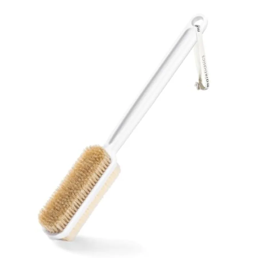 

MainBasics Back Scrubber for Shower, Long Handle Body Brush, 15.75 Inch Dual-Sided Exfoliating and Soft Bristles