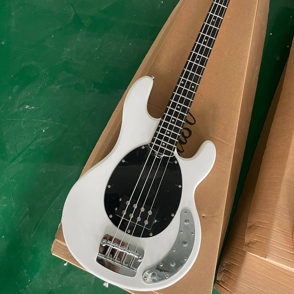 

4-струнная белая электрическая бас-гитара M с грифом из палисандра, 21 лад, с возможностью индивидуальной настройки