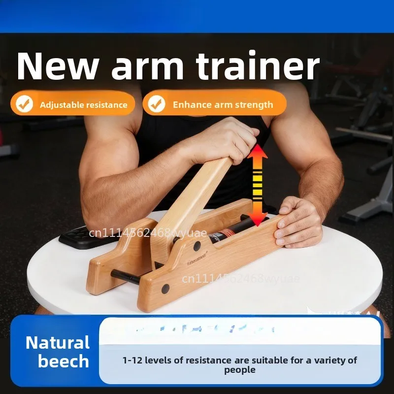Wooden Arm Wrestling Trainer, Biceps and Grip Strength Training Tool for Home Gym Fitness