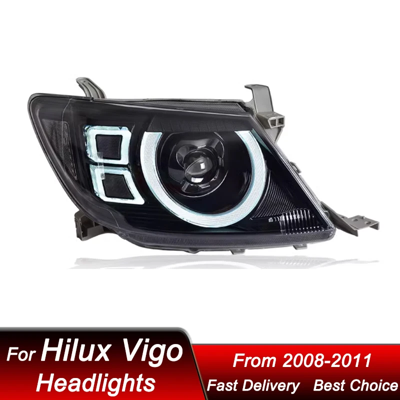 

Hot Car LED Headlights For TOYOTA HILUX VIGO 08-11 Defender style full LED Assembly Upgrade Projector Lens Accessories Kit