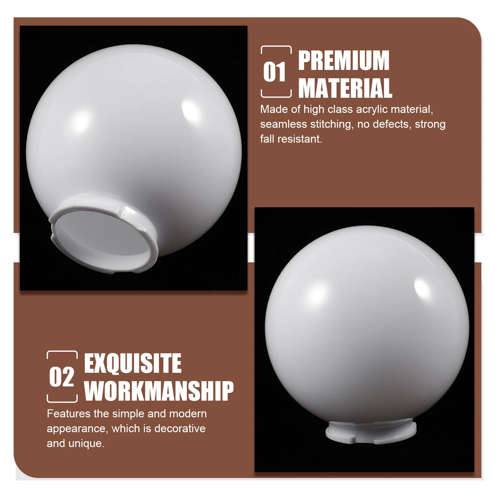 

Round Acrylic Globe Lampshade Ceiling Light Cover Replacement for Outdoor Courtyard Patio Porch Lighting Fixture Accessory