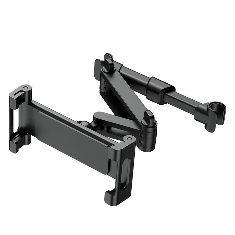 Car phone holder, for the headrest part of the car's rear seat, clip-on, retractable type