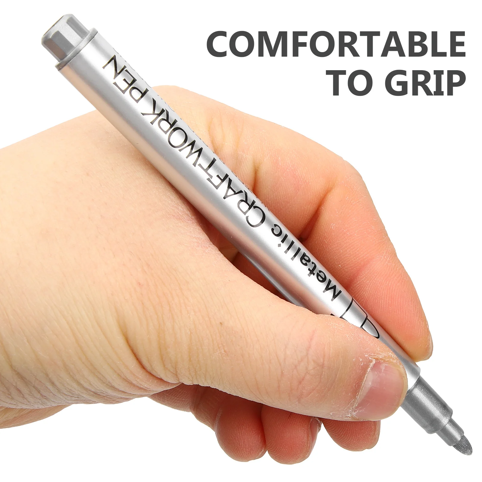 

10Pcs Oil Based Metallic Paint Markers Paint Pens for Fabric Ceramic Automotive Art Projects Blue Ink Pens Fine Point