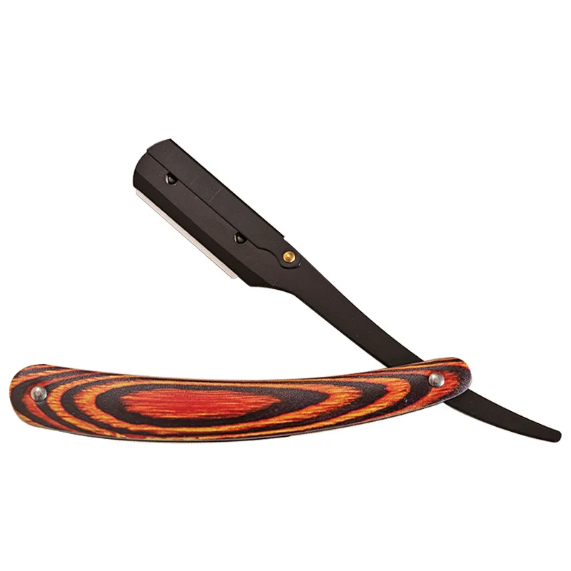 3 cores barbeiro navalha manual profissional barbeador borda reta plásticos navalha de aço inoxidável dobrável barbeador cortador barba