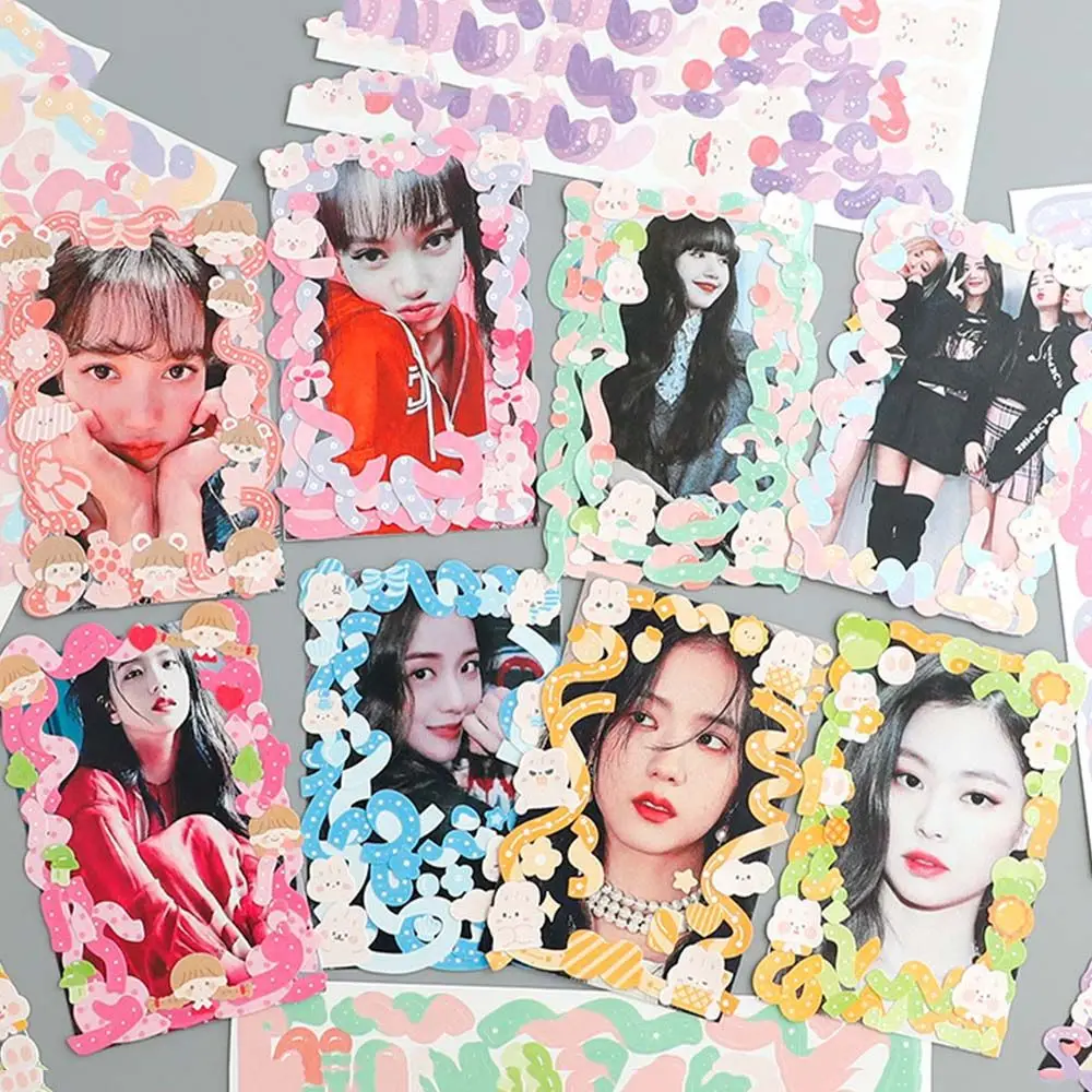 Sticker Glitter Laser Ribbon Photo Idol Card Hand Account Decoration Decorative Stickers Ribbon Stickers Set Stickey Stationery