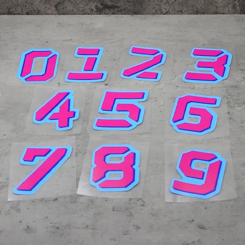 오토바이 자동차 스타일링 장식용 네온 레이싱 번호 스티커 세트 1개, 멀티 컬러 디자인 데칼 액세서리