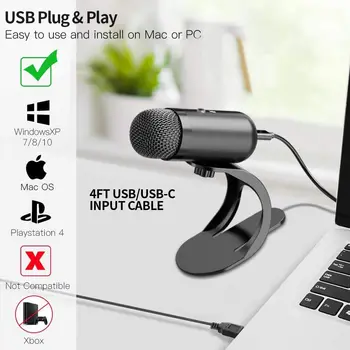 מיקרופון USB שולחני מקצועי לגיימינג ופודקאסטים