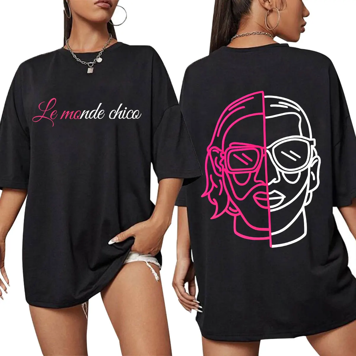 

Футболка с французским рэпером PNL Le Monde Chico Album, мужская и женская одежда, футболка в стиле хип-хоп с коротким рукавом, хлопковые повседневные футболки, уличная одежда