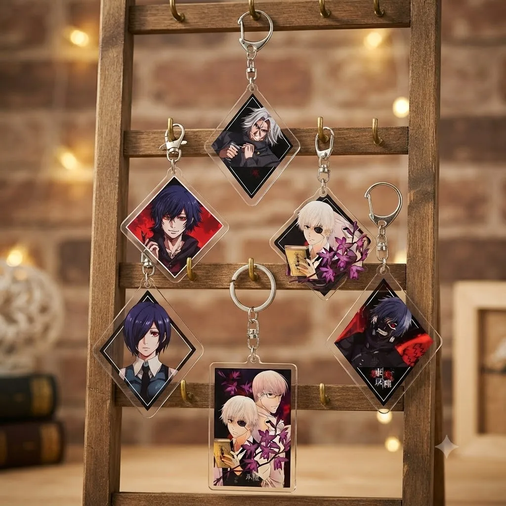 6CM Anime Tokyo Ghoul Acrylic Keychain Stand Model Ornament Accessories Goods Christmas Gifts