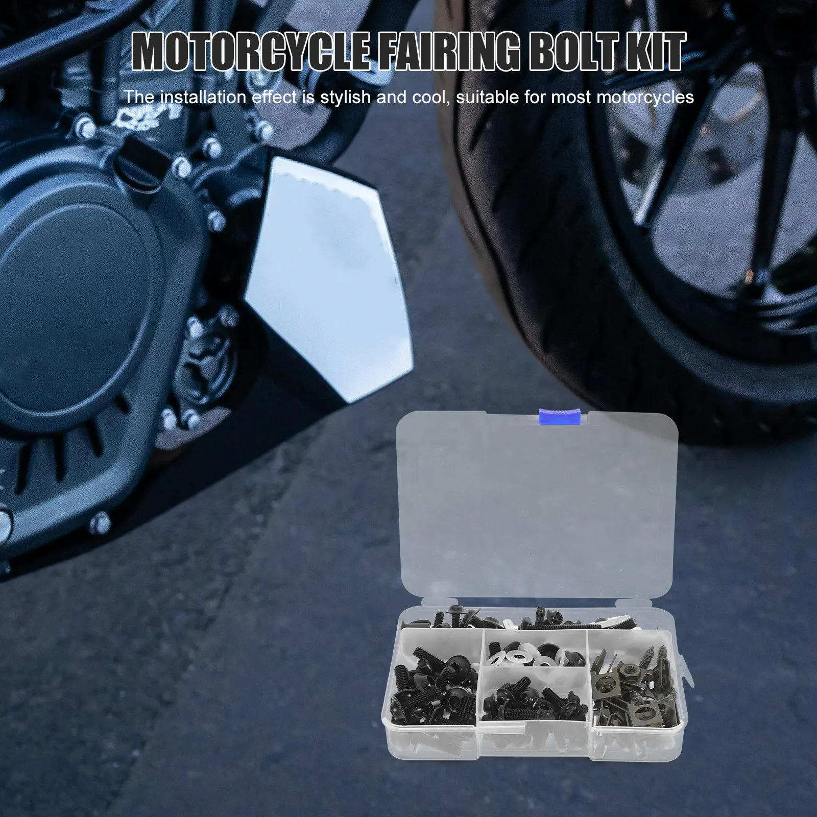 1Set Motorcycle Fairing Bolt Kit Metric Bolts Nuts Washers Spacers for Upper Side Tail Fairing Windscreen Decoration Stylish