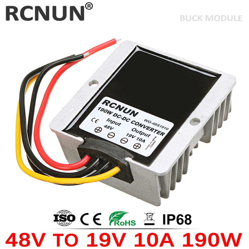 High-Quality 48V to 19V 5A 10A Step Down DC DC Converter 48 Volt to 19 Volt Voltage Reducer for Golf Carts Laptop Power Supply