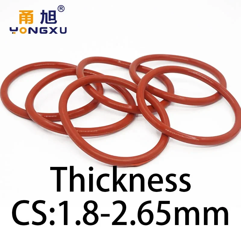 VMQ O-ring Thickness 1.8/2.65mm CS Silicone Red Sealing Temperature Resistant Gasket Rubber Ring Complete in Specifications