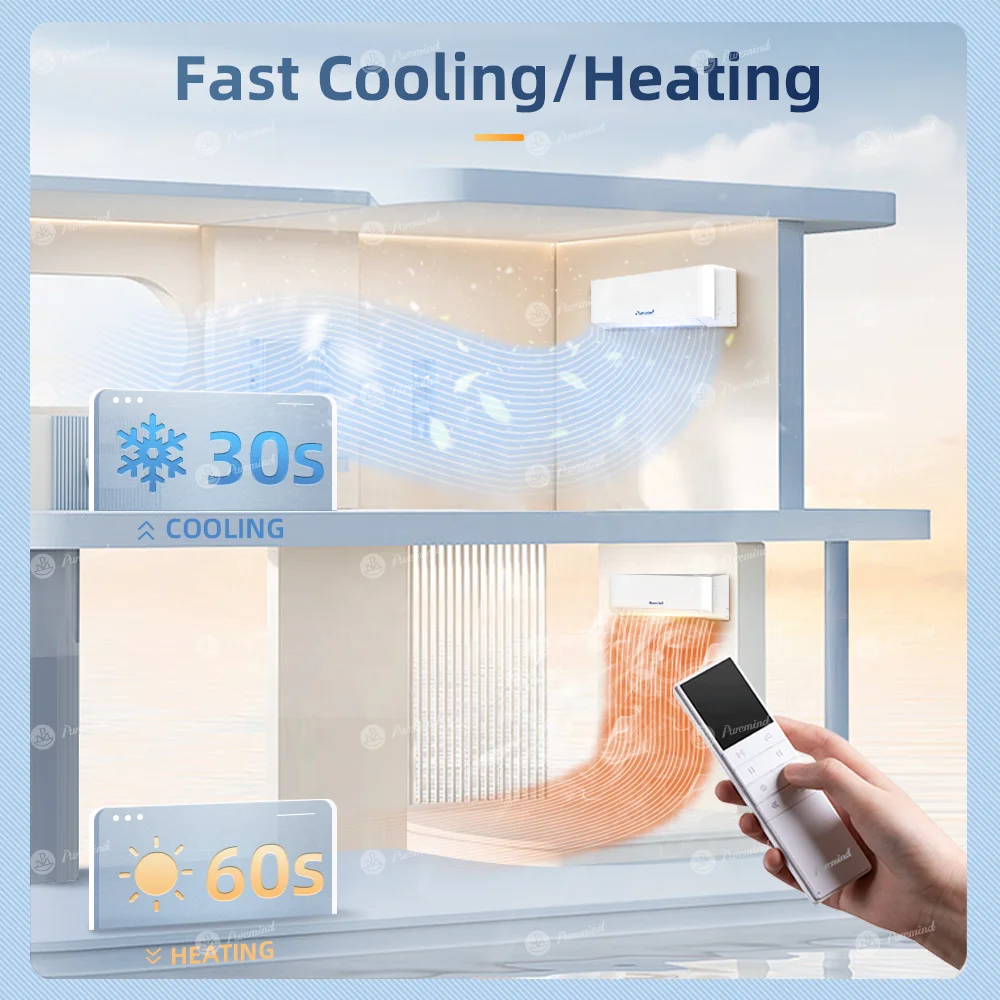 Puremind Smart Air Conditioners 220V 50Hz Variable Frequency Cooling Only Split AC 24000Btu Air Conditioning Inverter Wifi