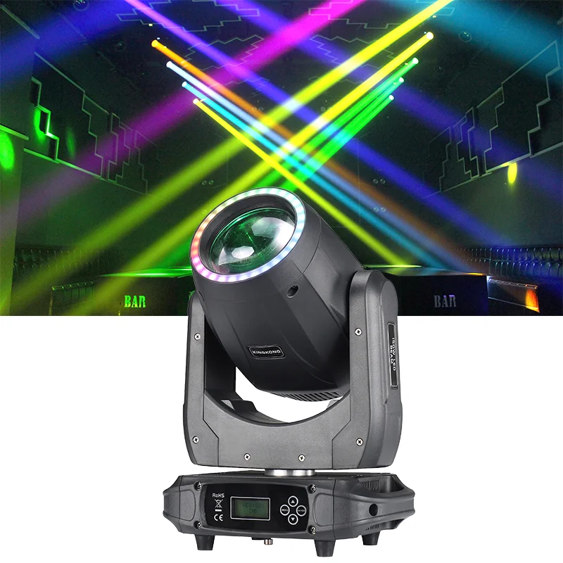 

Светодиодный прожектор AOPU Factory Beam 150 Вт, 8 призм, 30x0.2 Вт RGB 3-в-1 LED RING, вращающаяся голова для концертов