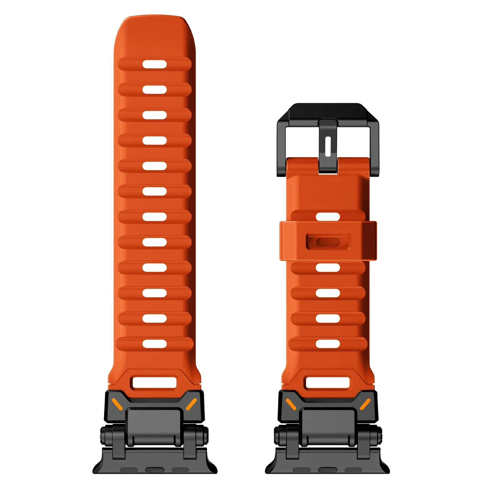 ไทเทเนียมสี Fluororubber สําหรับ Apple Watch Ultra 2 49 มม.44 มม.42 45 มม.ซิลิโคนกีฬาสําหรับ Iwatch Series 9 8 7 6 5 Se