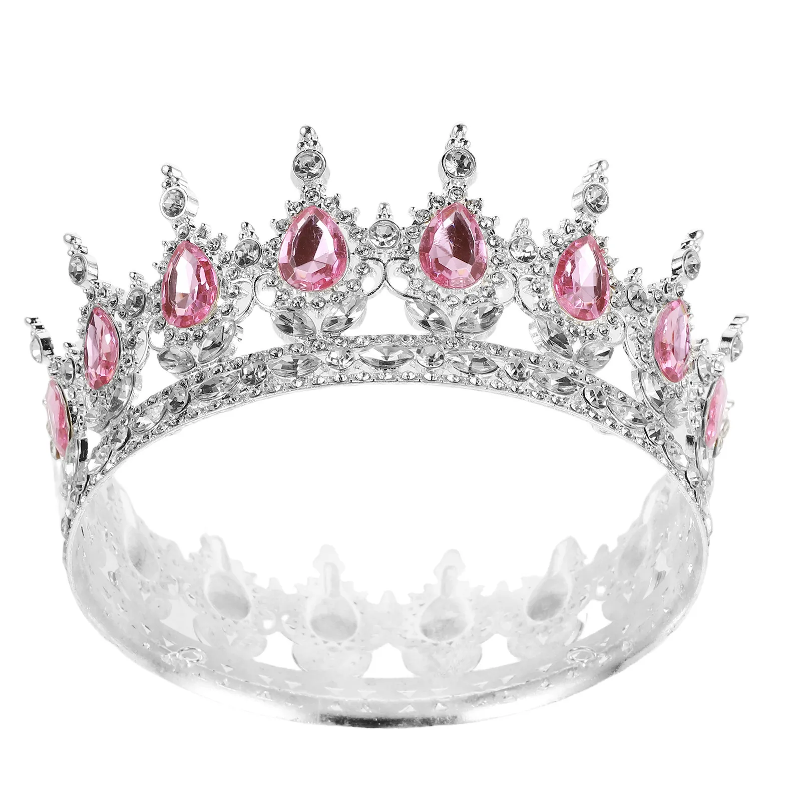 Baroque Rhinestone Crystal Leaf Bridal Crown Wedding Tiara Bride Headband Hair Accessory Royal Bridal Headdress Costume Party