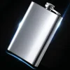 1Pc 8oz Portable Stainless Steel Hip Flask Flagon Whiskey Wine Pot Leather Cover Bottle  Funnel Travel Tour Drinkware Wine Cup 5