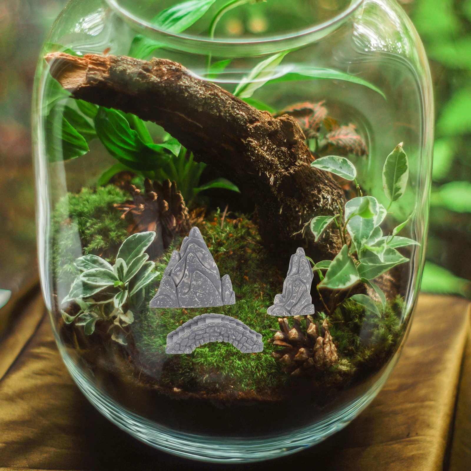 

1 set Resin Rockery Ornaments Mini Model Home Bonsai Microlandscape Zen Garden Statue Sculpture Decor