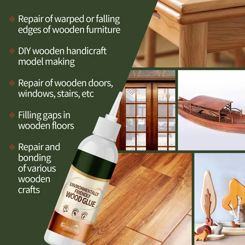 Клей для дерева, клей для деревянного пола, быстросохнущий клей для дерева для деревообработки, сверхпрочный клей для ремонта мебели, сборки, деревянных изделий