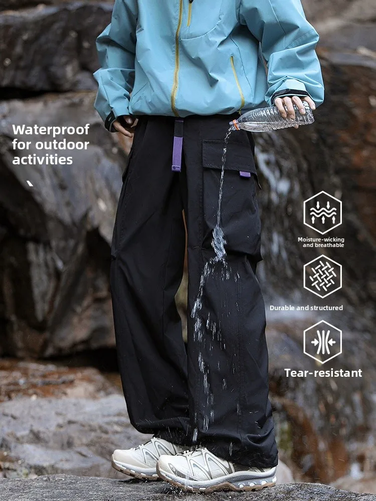 

Мужские водонепроницаемые прямые брюки для спецодежды, повседневные модные универсальные брюки, новинка весны 202, прочная полиэфирная ткань