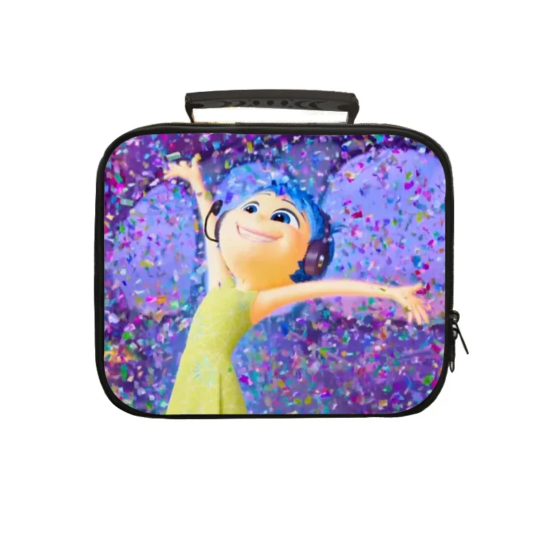 Inside Out-2 fiambreras portátiles con dibujos animados, lindas bolsas de animación de películas, periferales, ansiedad, alegría, Anger, Picnic