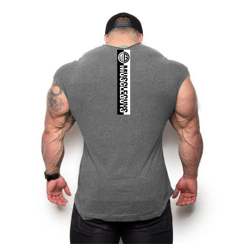 Workout Gym Herren Tanktops Männer lässig Mode druck ärmelloses Baumwoll hemd schweiß fest bequem bequem atmungsaktiv locker Unterhemd