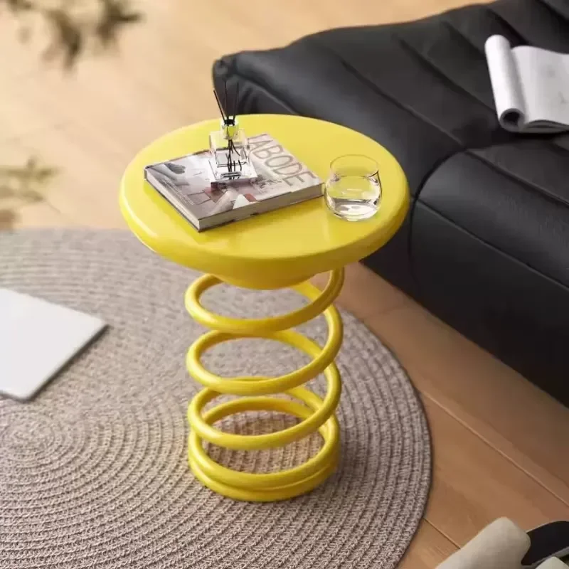 for Living Room Household Side Table Small Creative Dopamine Style Art Small Coffee Table Wrought Iron Corner Table Small