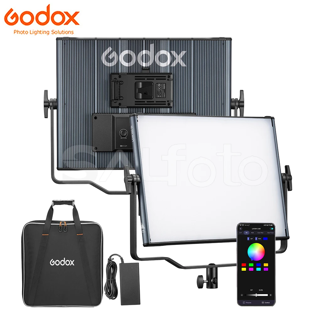 

Godox LDX50R LDX50Bi LDX100R LDX100Bi RGB / Bi-Color СВЕТОДИОДНЫЙ Panel Fill светильник APP Control Live Video фото непрерывное освещение