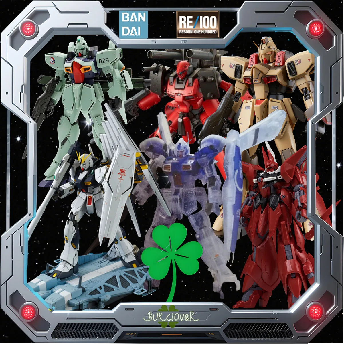 BANDAI Original GUNDAM RE Series 1/100 ZMT-S126G SHOKEW AMX-107R REBAWOO Model Movable Joints High Quality Collectible Toys