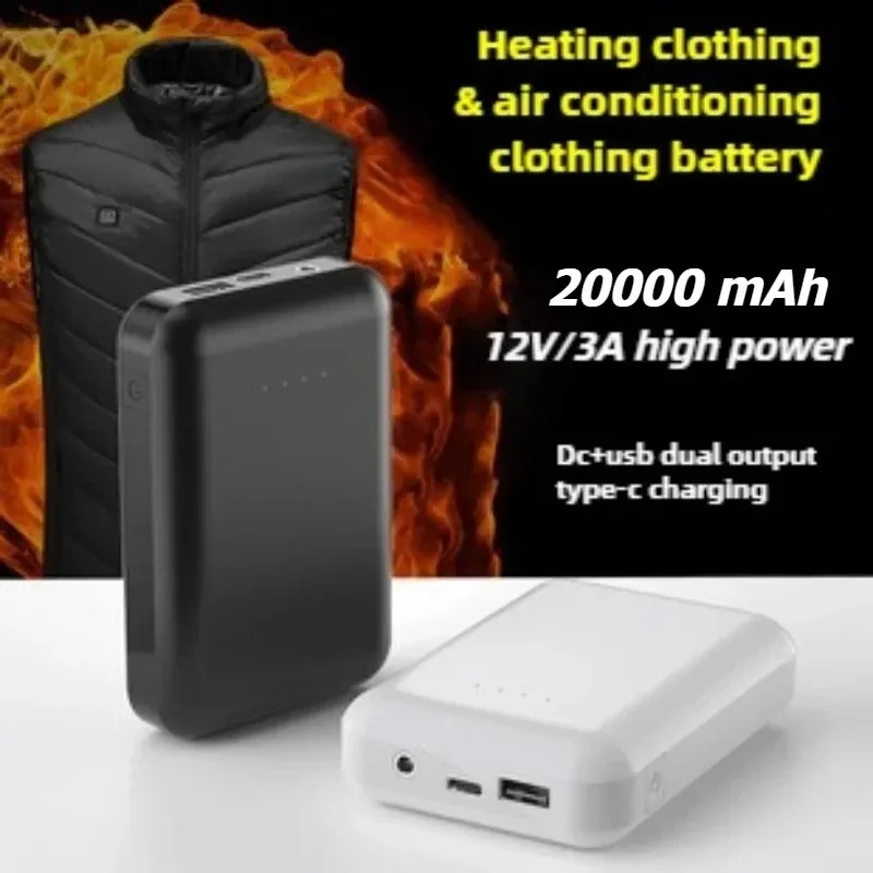 7.4V 3A Heating Clothing Power Bank with 10000mAh Heating Pad Battery and 5V Dual Output for Heating Clothes Phone