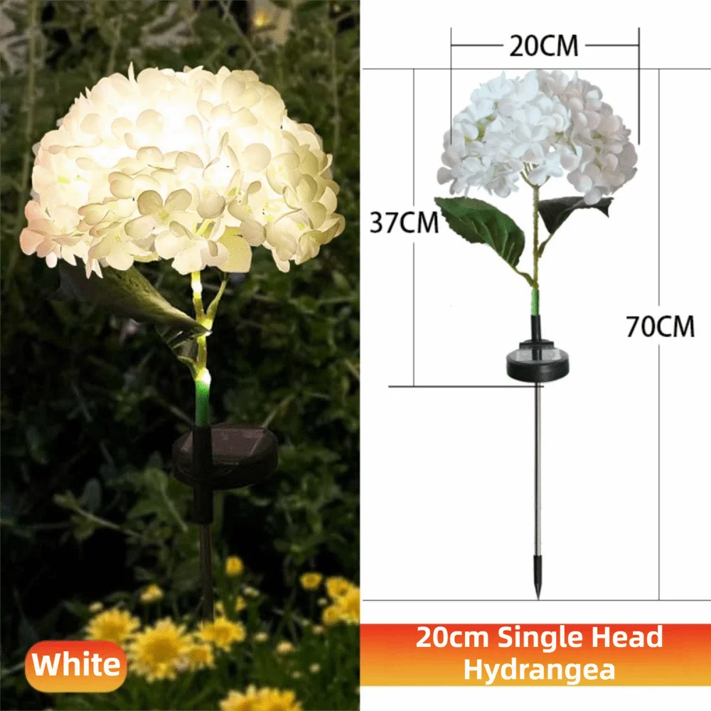 

Realistic LED Hydrangea Lights Decorative Lighting Landscape Decoration Solar Embroidered Flower Lamp Ground Mounted