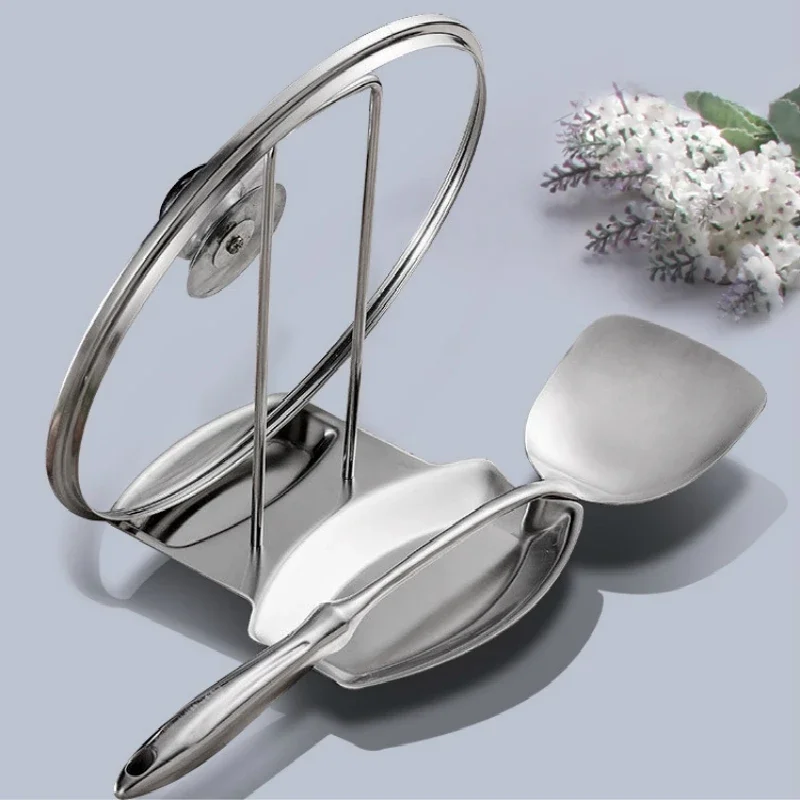 1Pcs Kitchen Accessories Stainless Steel Pot Lid Shelf Kitchen Organizer Pan Cover Lid Rack Stand Sponge Spoon Holder Dish Rack