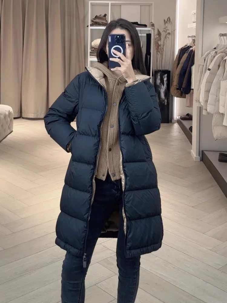 Casual Style Long Puffer for Women, Paneled, Cashmere