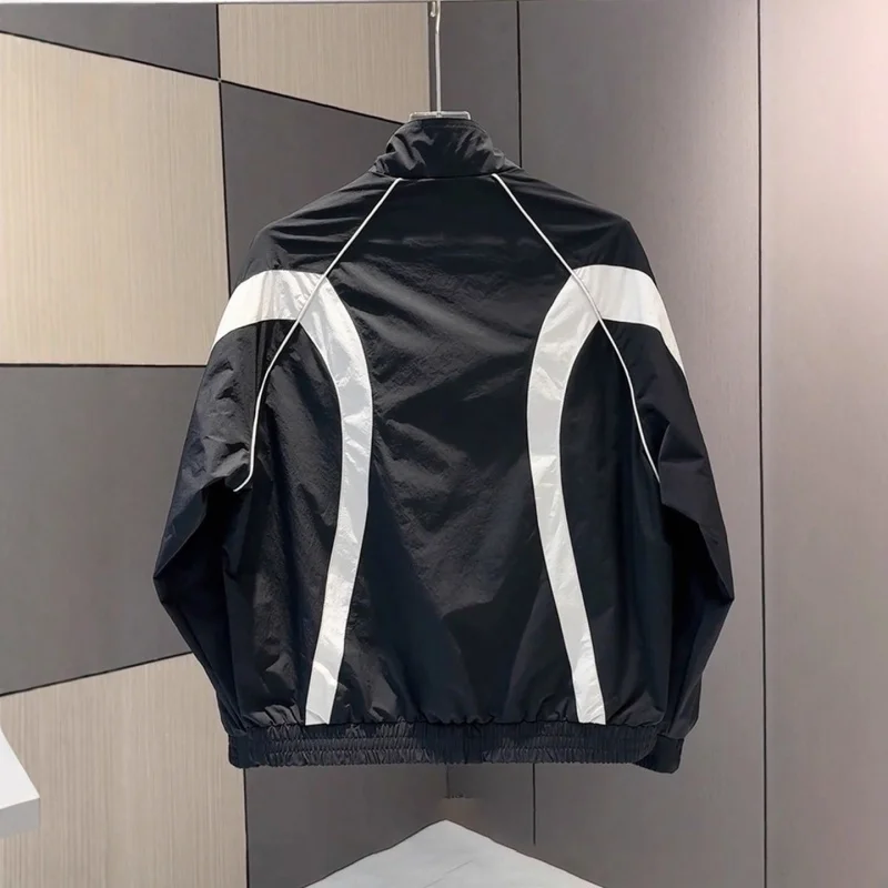 

Casual Color Blo Men's Jaet Autumn Comfortable Faionable Versatile Outerwear Polyester Long Sve Zipper Closure Hooded