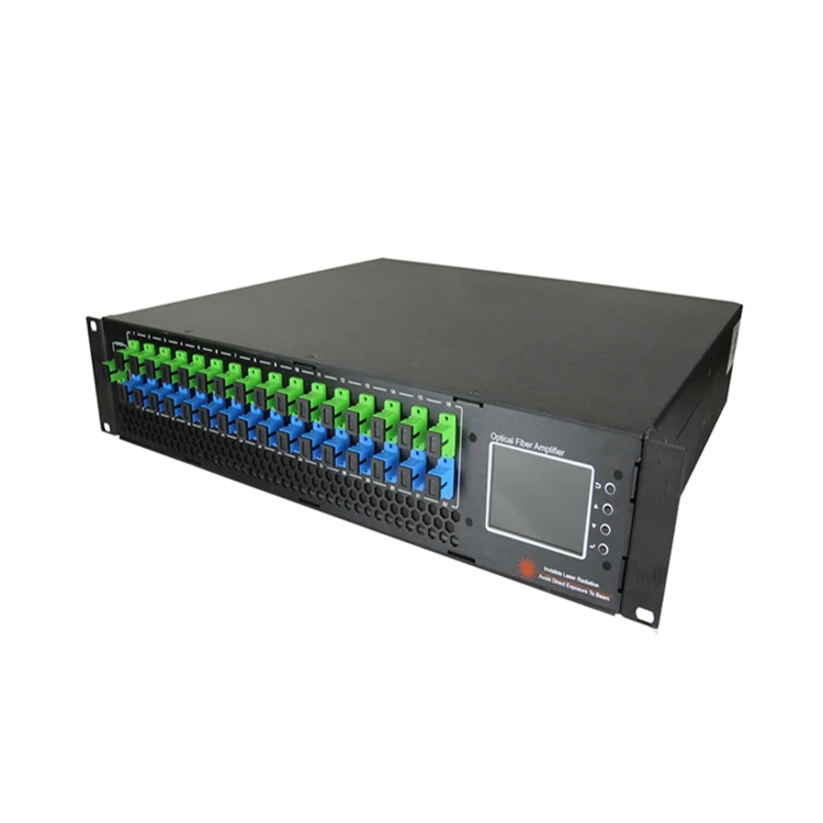 FTTH CATV 16 Ports EDFA avec WDM 23dB Amplificateur à Fibre Dopée Haute Puissance 2U