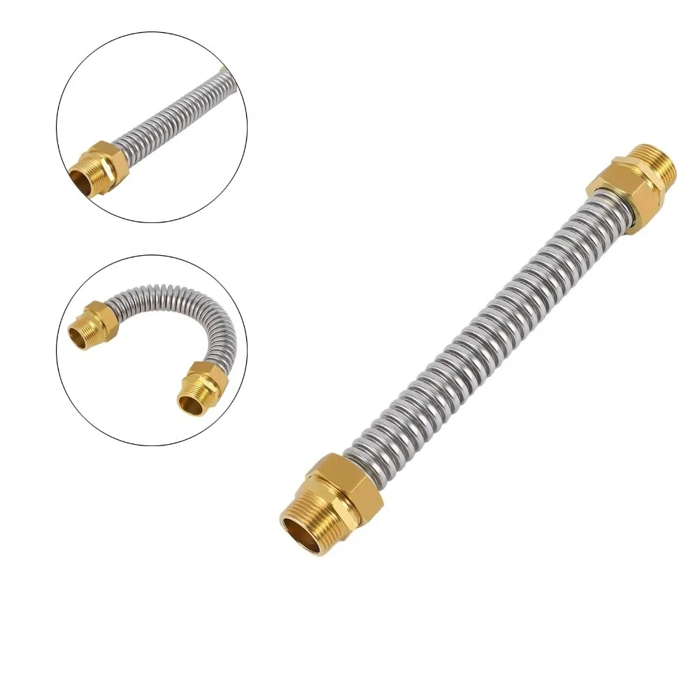 Long Lasting Flexible Brass Hoses Brass Fittings Yellow Corrugated Hose Flexible Corrugated Design Bidirectional Flow