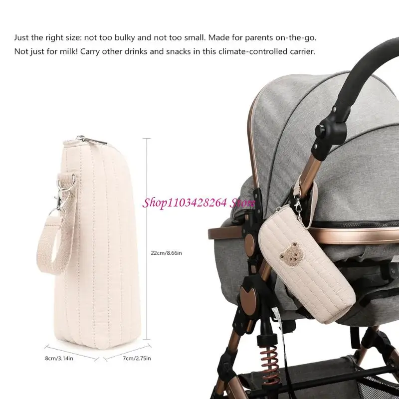 حقيبة حمل زجاجات الأطفال المصنوعة من القطن الناعم للحماية الحرارية ومساحة كبيرة #6