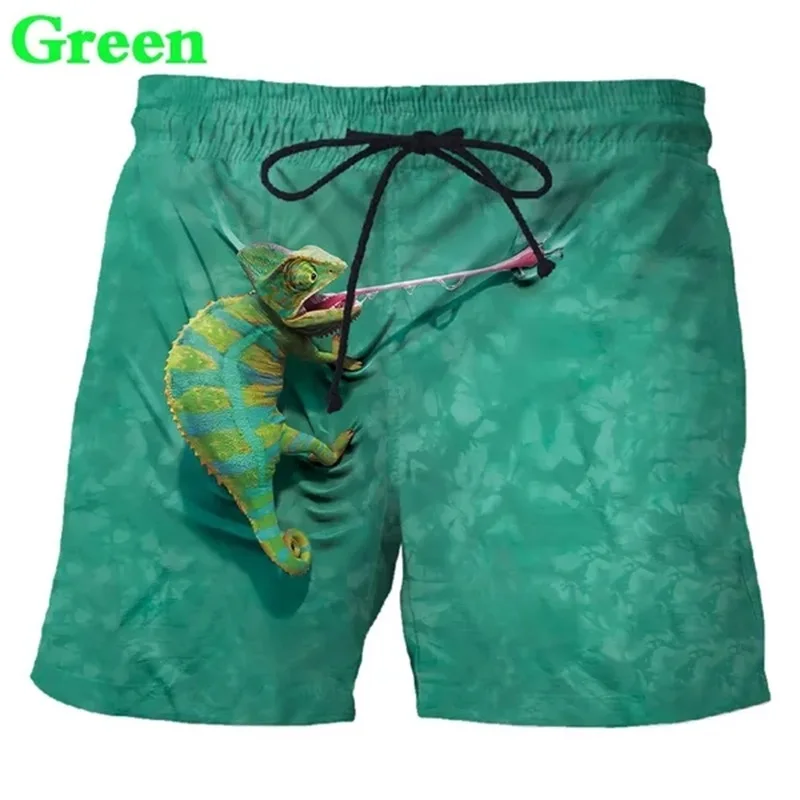 Fato de banho engraçado bonito dos homens, calções de praia, streetwear casual, calção de natação, prancheira de praia, verão, 3D